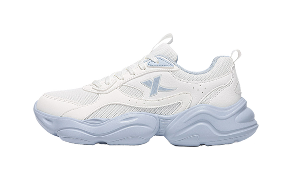 XTEP Cushioning, Wear Resistant Low Top Casual Running Shoes Women's Sail White Dusty Blue 
