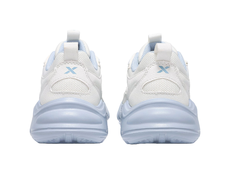 XTEP Cushioning, Wear Resistant Low Top Casual Running Shoes Women's Sail White Dusty Blue 