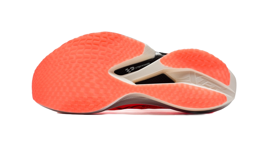 XTEP Cushioning, Wear Resistant Low top Carbon Plate Marathon Training Race Running Shoes Men's Super Orange Black 