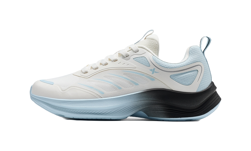 XTEP Feather Abrasion Resistant Breathable Coverage Low top Casual Running Shoes Men's White Blue 