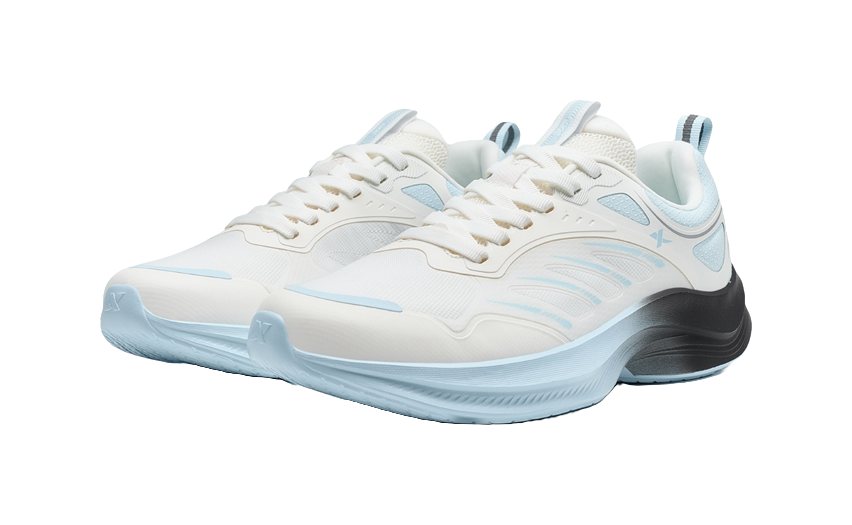 XTEP Feather Abrasion Resistant Breathable Coverage Low top Casual Running Shoes Men's White Blue 