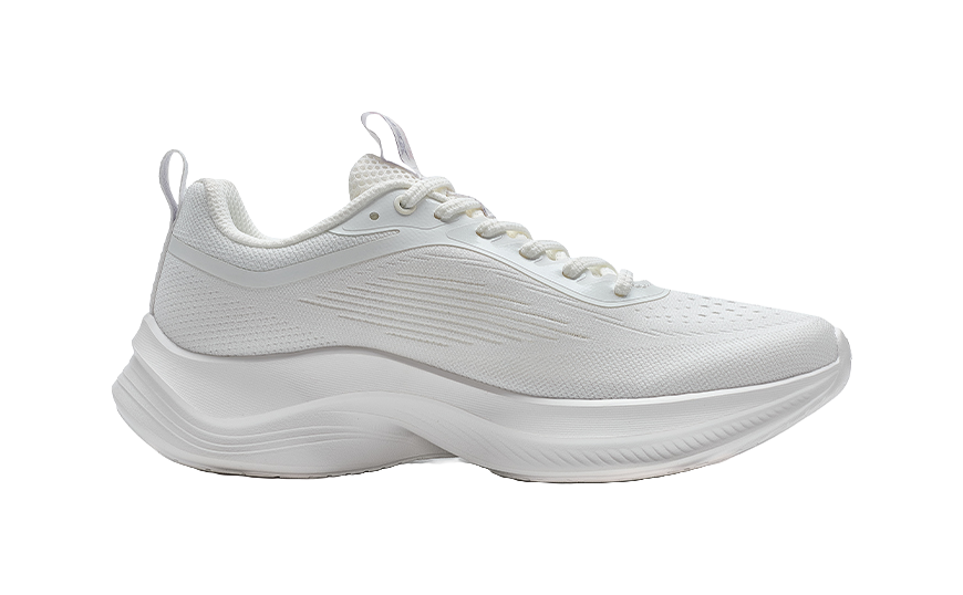 XTEP Feather Cushioning, Wear Resistant Low top Sprint Running Shoes Women's Sail White/Snow Cyan Purple 