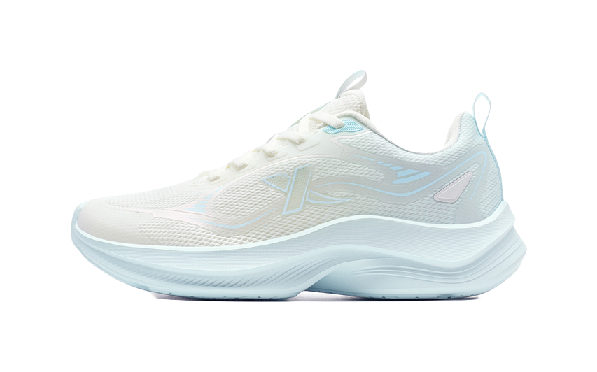 XTEP Feather Rebound Lightweight Low top Casual City Commute Running Shoes Women's Sail White Misty Blue 