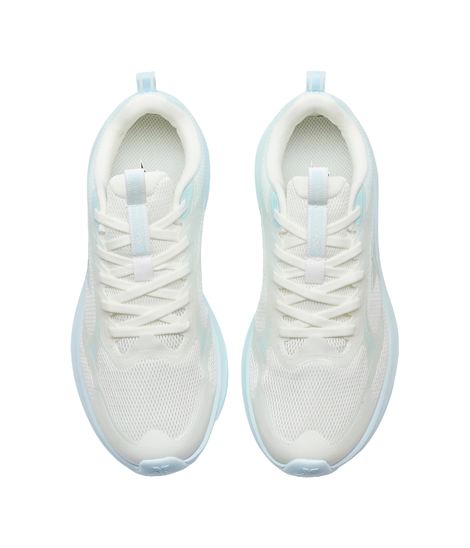 XTEP Feather Rebound Lightweight Low top Casual City Commute Running Shoes Women's Sail White Misty Blue 