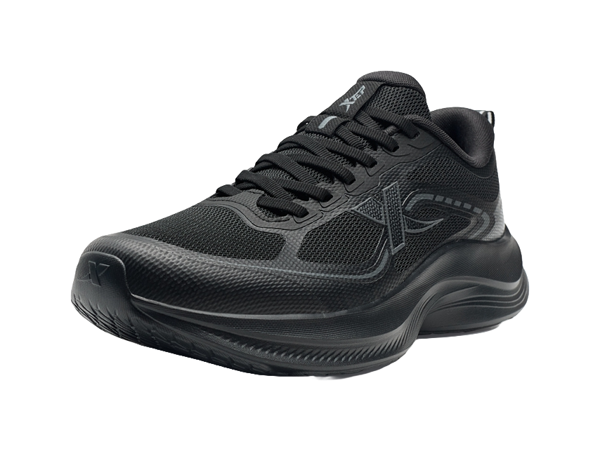 XTEP Feather Rebound Lightweight Low top Casual Sprint City Commute Running Shoes Men's Black 