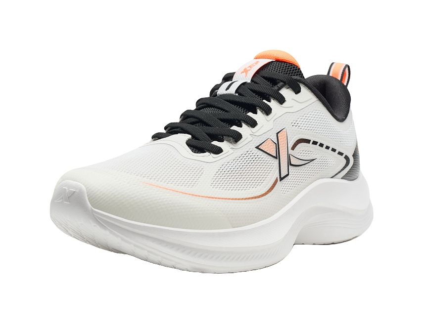 XTEP Feather Rebound Lightweight Low top Casual Sprint City Commute Running Shoes Men's Sail White/Black 