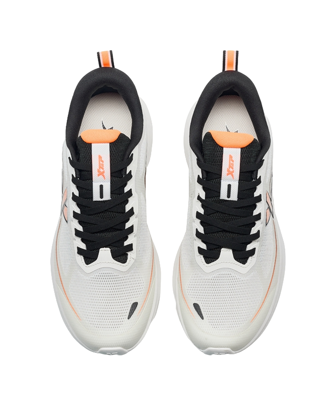 XTEP Feather Rebound Lightweight Low top Casual Sprint City Commute Running Shoes Men's Sail White/Black 