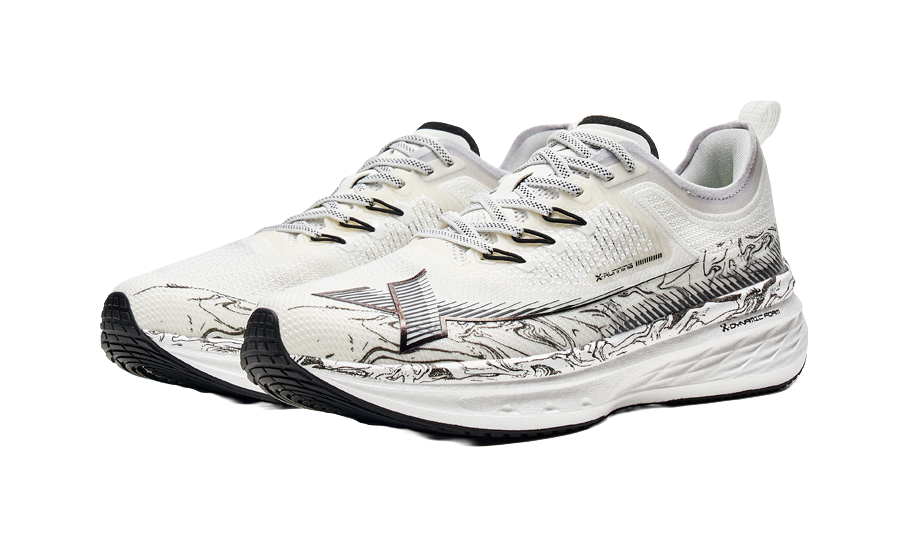 XTEP Five point Speed 2.0 Cushioning Low top Running Shoes Men's White Black 