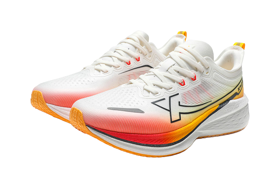 XTEP Five point Speed 2.0 Shock Absorbers Slip Resistant Low top Casual Running Shoes Men's White Red 