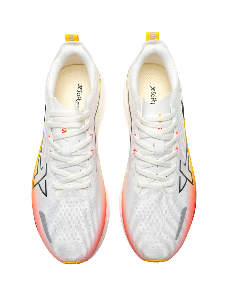 XTEP Five point Speed 2.0 Shock Absorbers Slip Resistant Low top Casual Running Shoes Men's White Red 