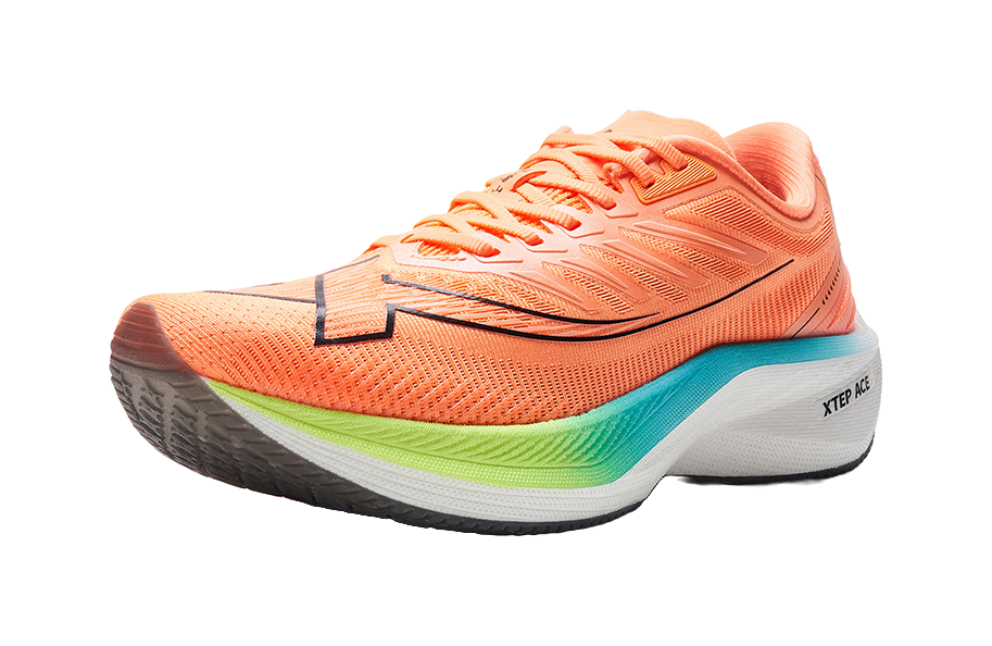 XTEP Integrated Molding Generation 1 Cushioning Wear-Resistant Low-Top Running Shoes Men's Fluorescent Soft Orange 