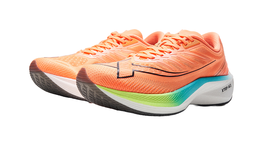 XTEP Integrated Molding Generation 1 Cushioning Wear-Resistant Low-Top Running Shoes Men's Fluorescent Soft Orange 