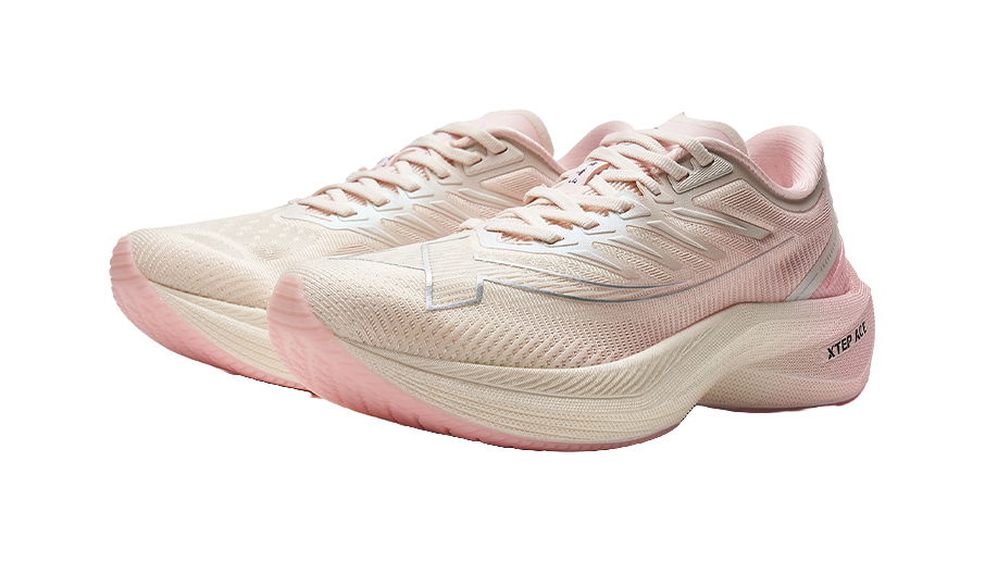 XTEP Integrated Molding Generation 1 Running Shoes Women's Low top Ivory Pink/Cherry Blossom Pink 