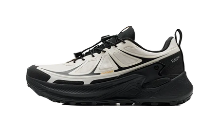 XTEP Men's Low-Top Outdoor Shoes - Anti-Slip & Wear-Resistant Black White Dust Gray  VJSNEAKER