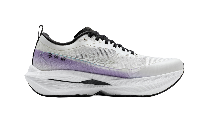 XTEP One piece Molded 2nd Generation Anti Slip Wear Resistant Low Top Running Shoes Men's Sail White/Bellflower Purple 