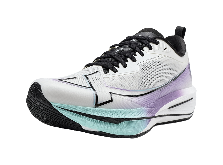 XTEP One piece Molded 2nd Generation Anti Slip Wear Resistant Low Top Running Shoes Men's Sail White/Bellflower Purple 