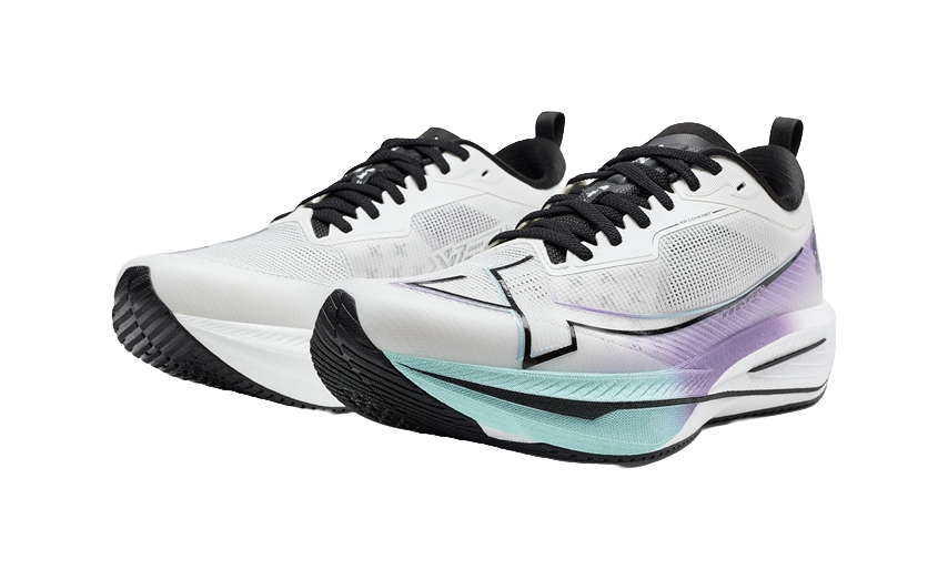 XTEP One piece Molded 2nd Generation Anti Slip Wear Resistant Low Top Running Shoes Men's Sail White/Bellflower Purple 