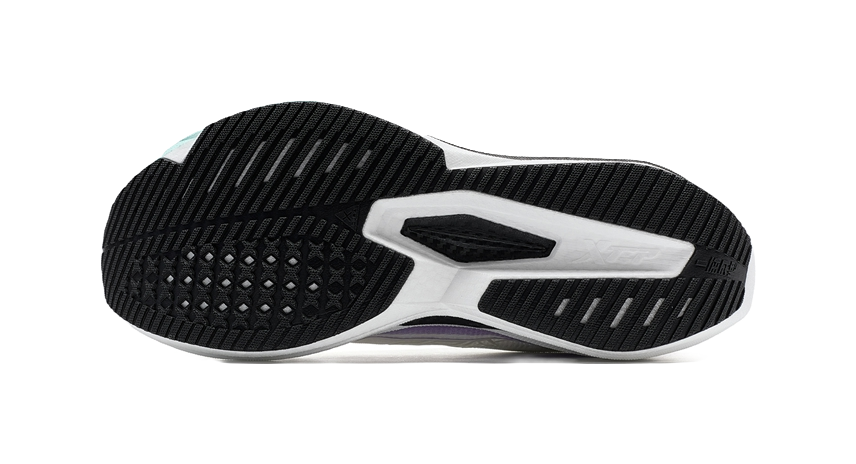 XTEP One piece Molded 2nd Generation Anti Slip Wear Resistant Low Top Running Shoes Men's Sail White/Bellflower Purple 