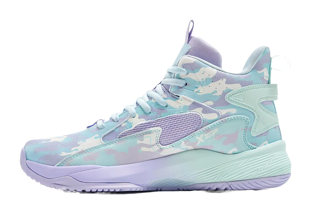 XTEP Silk Blade Shock Absorbers Slip Resistant Abrasion Resistant High top Performance Basketball Shoes Mens Foam Blue 