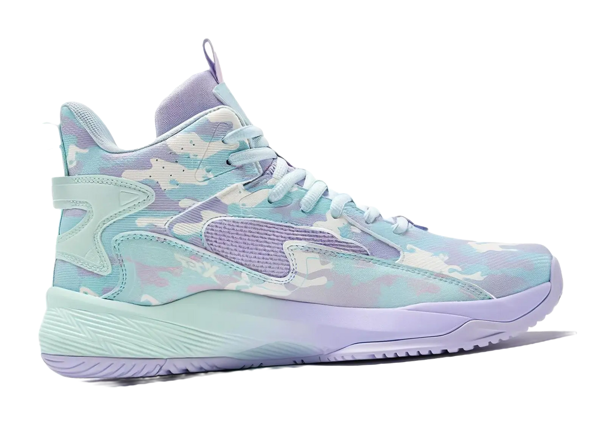 XTEP Silk Blade Shock Absorbers Slip Resistant Abrasion Resistant High top Performance Basketball Shoes Mens Foam Blue 