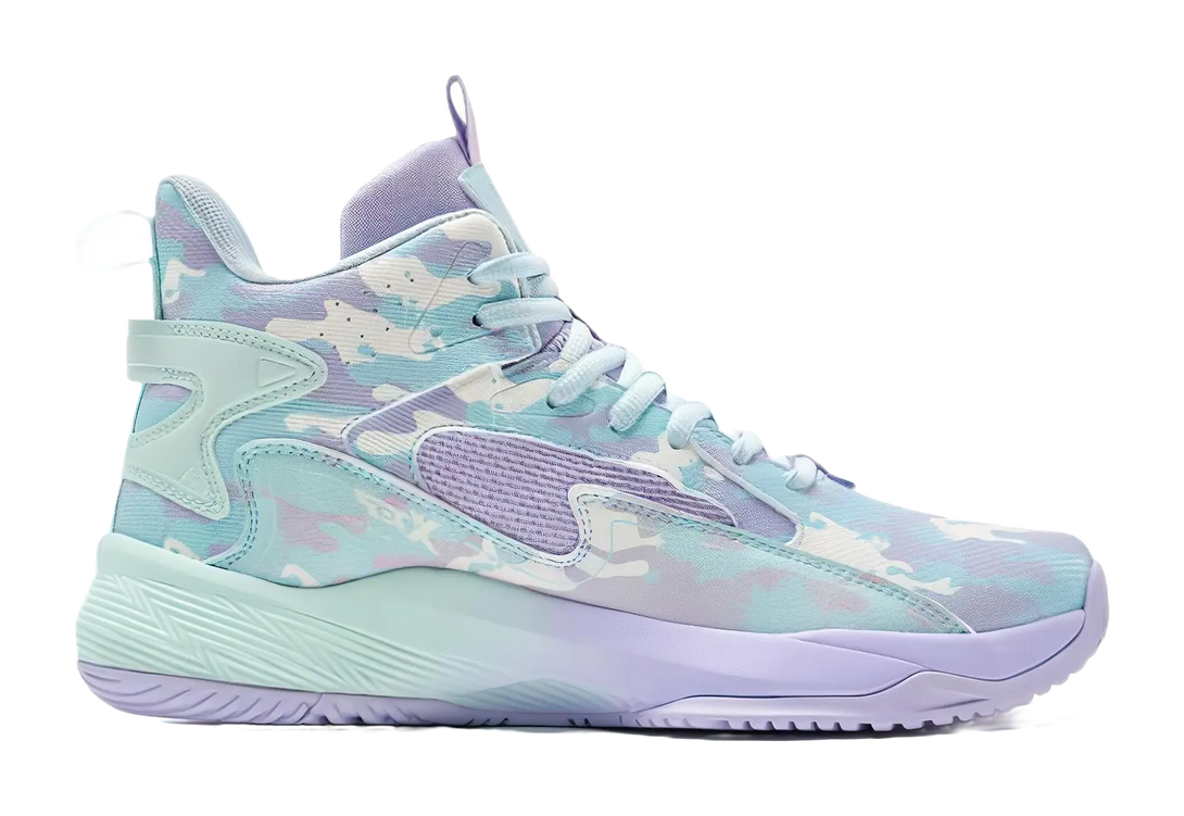 XTEP Silk Blade Shock Absorbers Slip Resistant Abrasion Resistant High top Performance Basketball Shoes Mens Foam Blue 