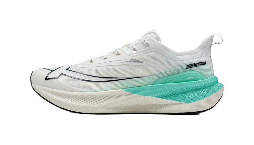XTEP Two Thousand Kilometers 2.0 Anti Slip Wear Resistant Low Top Training Sprint Running Shoes Men's Sail White 