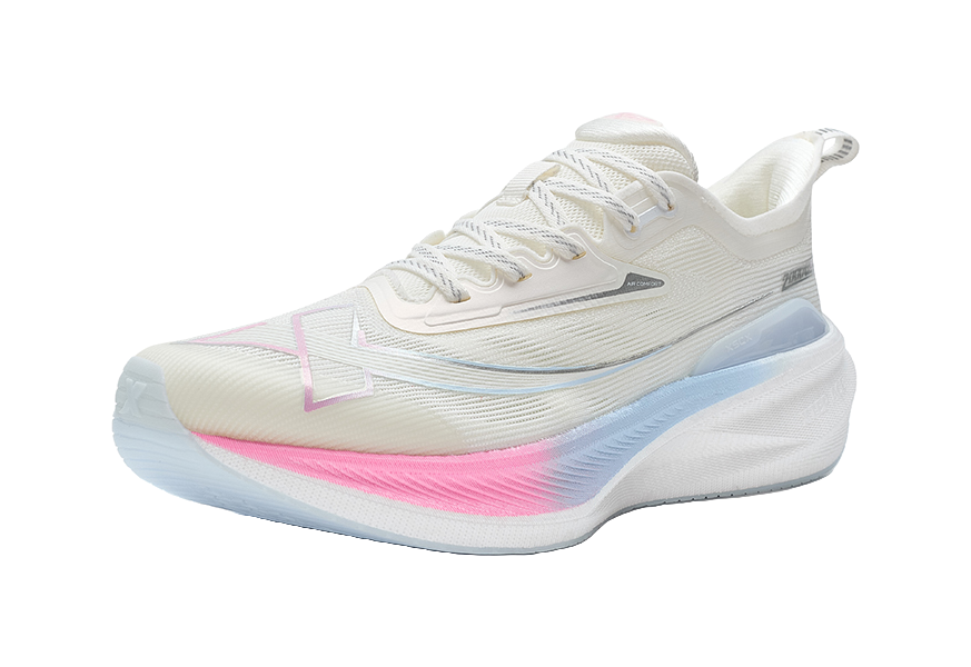 XTEP Two Thousand Kilometers 2.0 Running Shoes Women's Low top Sail White/Fluorescent Cherry Blossom Pink 