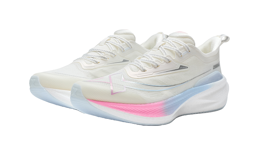 XTEP Two Thousand Kilometers 2.0 Running Shoes Women's Low top Sail White/Fluorescent Cherry Blossom Pink 