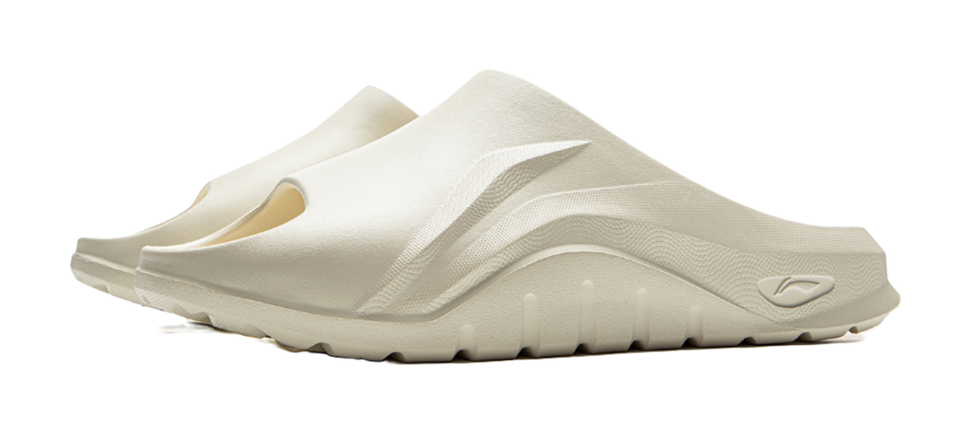YINGXIONGLIANMENGYONGCHIPAIDUI x LiNing Soft Clap Quiet Slip Resistant Abrasion Resistant Slide Slippers Unisex Ecru 