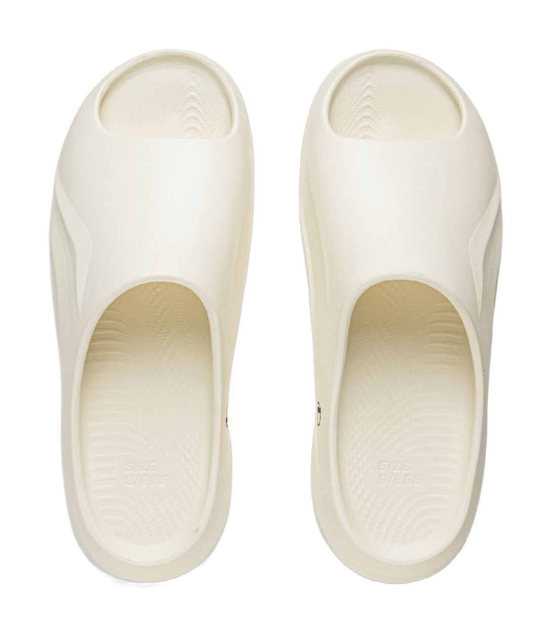 YINGXIONGLIANMENGYONGCHIPAIDUI x LiNing Soft Clap Quiet Slip Resistant Abrasion Resistant Slide Slippers Unisex Ecru 