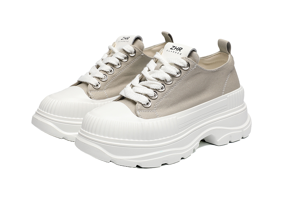 ZHR Artsy Style Canvas Shoes Abrasion Resistant Lightweight Height Increasing Casual Shoes Women's 