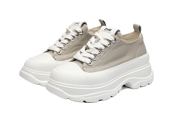 ZHR Artsy Style Canvas Shoes Abrasion Resistant Lightweight Height Increasing Casual Shoes Women's 