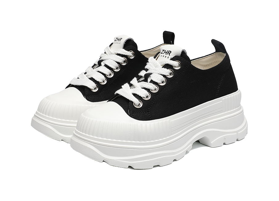 ZHR Artsy Style Canvas Shoes Abrasion Resistant Lightweight Height Increasing Casual Shoes Women's 