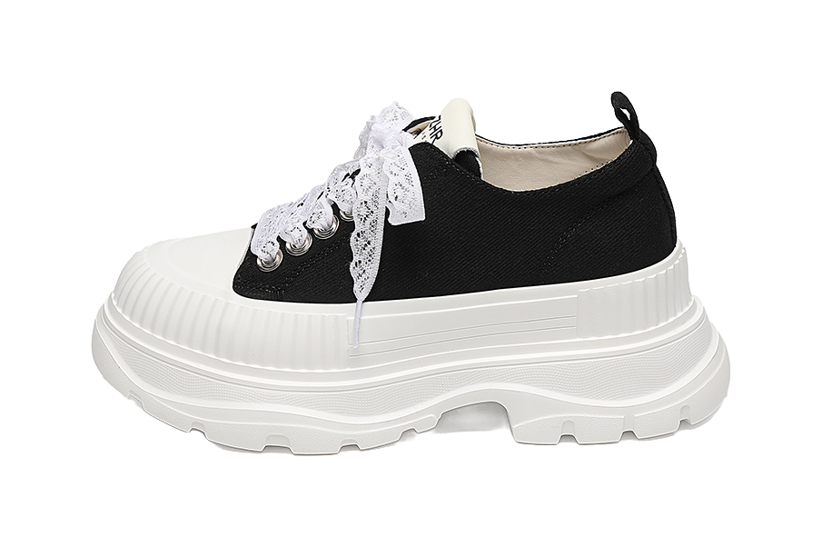 ZHR Artsy Style Canvas Shoes Abrasion Resistant Lightweight Height Increasing Casual Shoes Women's 