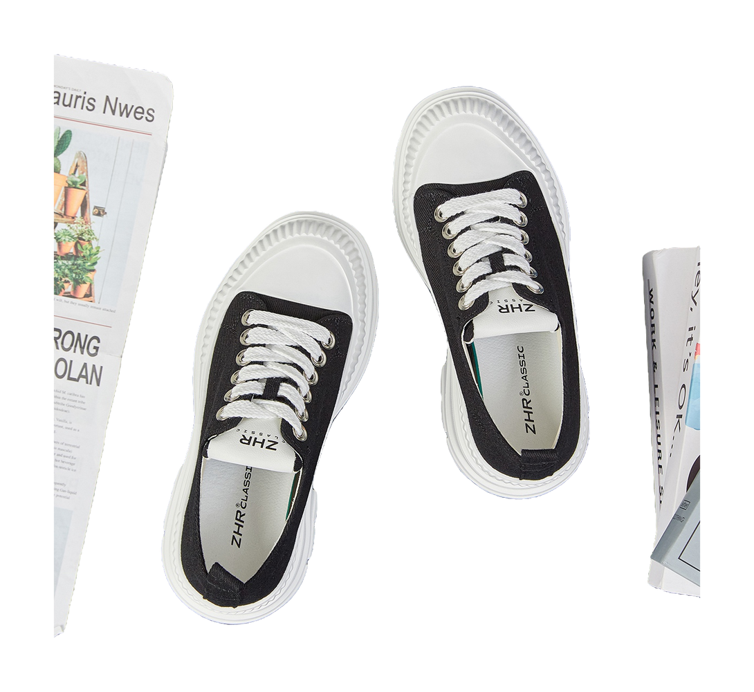 ZHR Artsy Style Canvas Shoes Abrasion Resistant Lightweight Height Increasing Casual Shoes Women's 