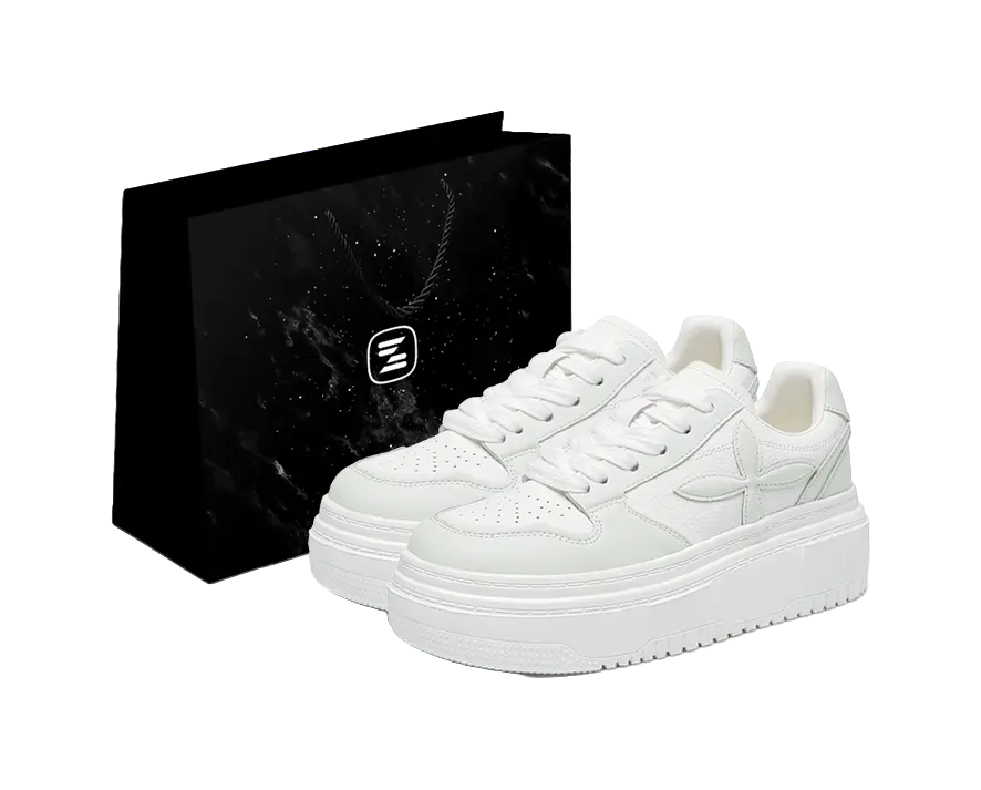 ZHR Waterproof, Lightweight, Height Increasing Stylish Skateboarding Shoes Women's White 