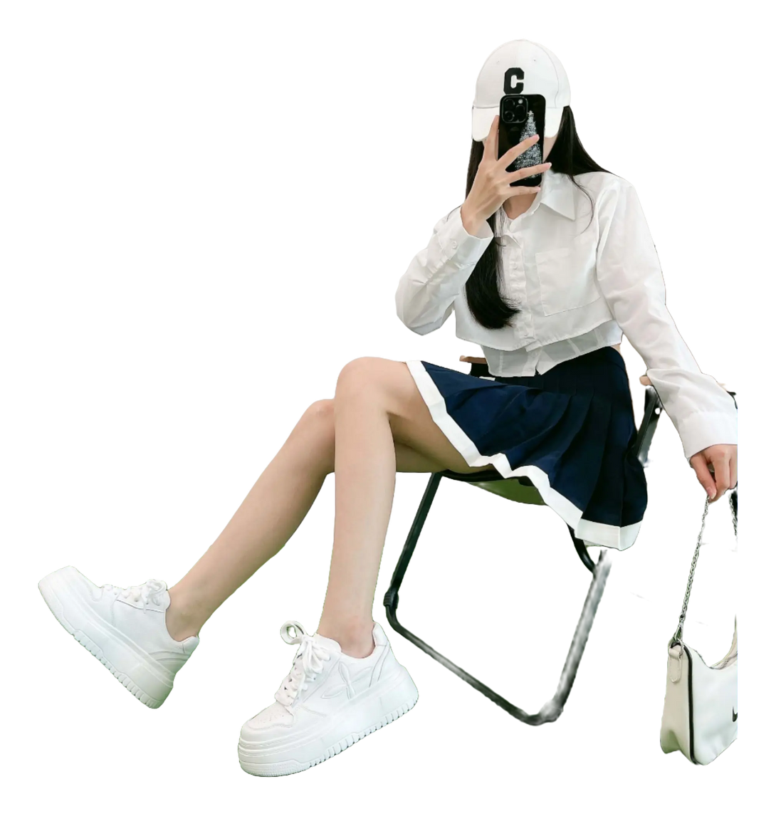 ZHR Waterproof, Lightweight, Height Increasing Stylish Skateboarding Shoes Women's White 