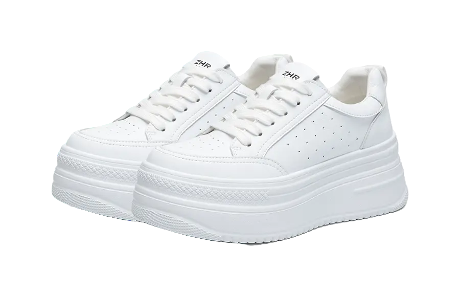 ZHR Waterproof, Lightweight, Height Increasing Stylish Skateboarding Shoes Women's White 