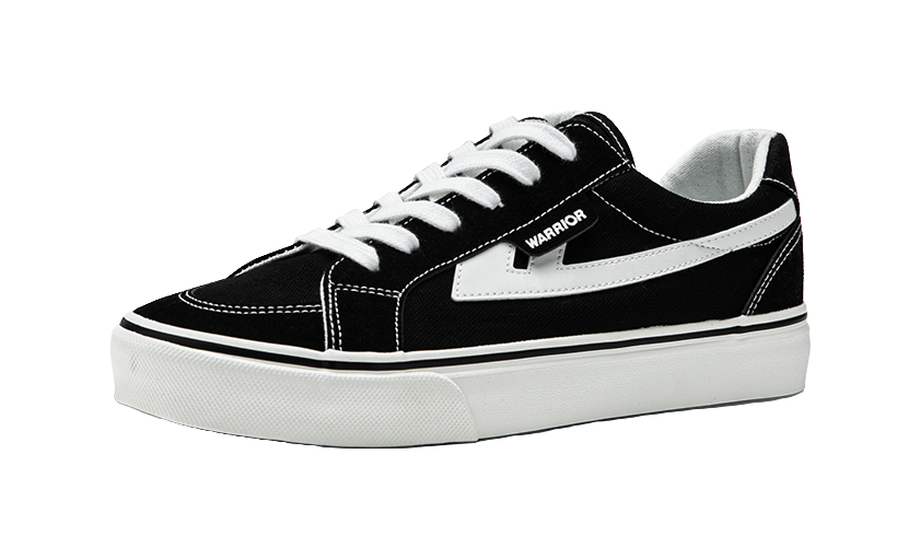 Warrior Slip Resistant, Abrasion Resistant, Lightweight Low top Canvas Shoes Unisex Black White 