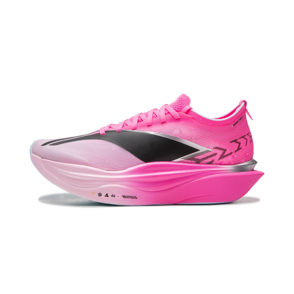 Li Ning Feidian 6 ELITE Cushioning Slip Resistant Abrasion Resistant Rebound Low top Carbon Plate Running Shoes Unisex pink-black