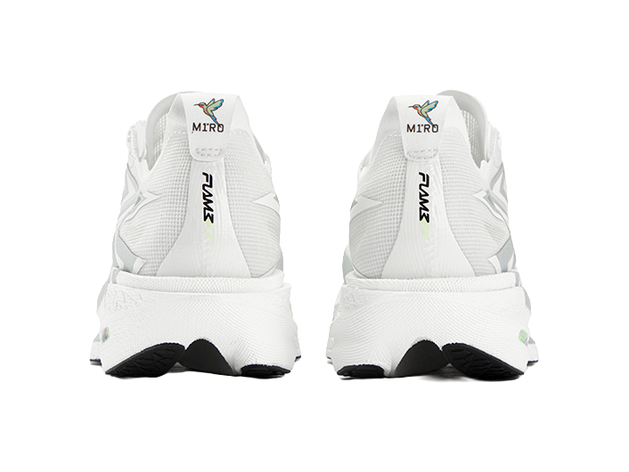 361 ° Flying Flame 4.5 MIRO Butterfly Stability Professional Sports Body Test Shock Absorber Wear resistant Breathable Low cut Carbon Plate Racing Marathon Track and Field Running Shoes Male and Female Same Silver White  vjsneaker.com