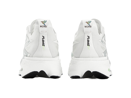 361 ° Flying Flame 4.5 MIRO Butterfly Stability Professional Sports Body Test Shock Absorber Wear resistant Breathable Low cut Carbon Plate Racing Marathon Track and Field Running Shoes Male and Female Same Silver White  vjsneaker.com