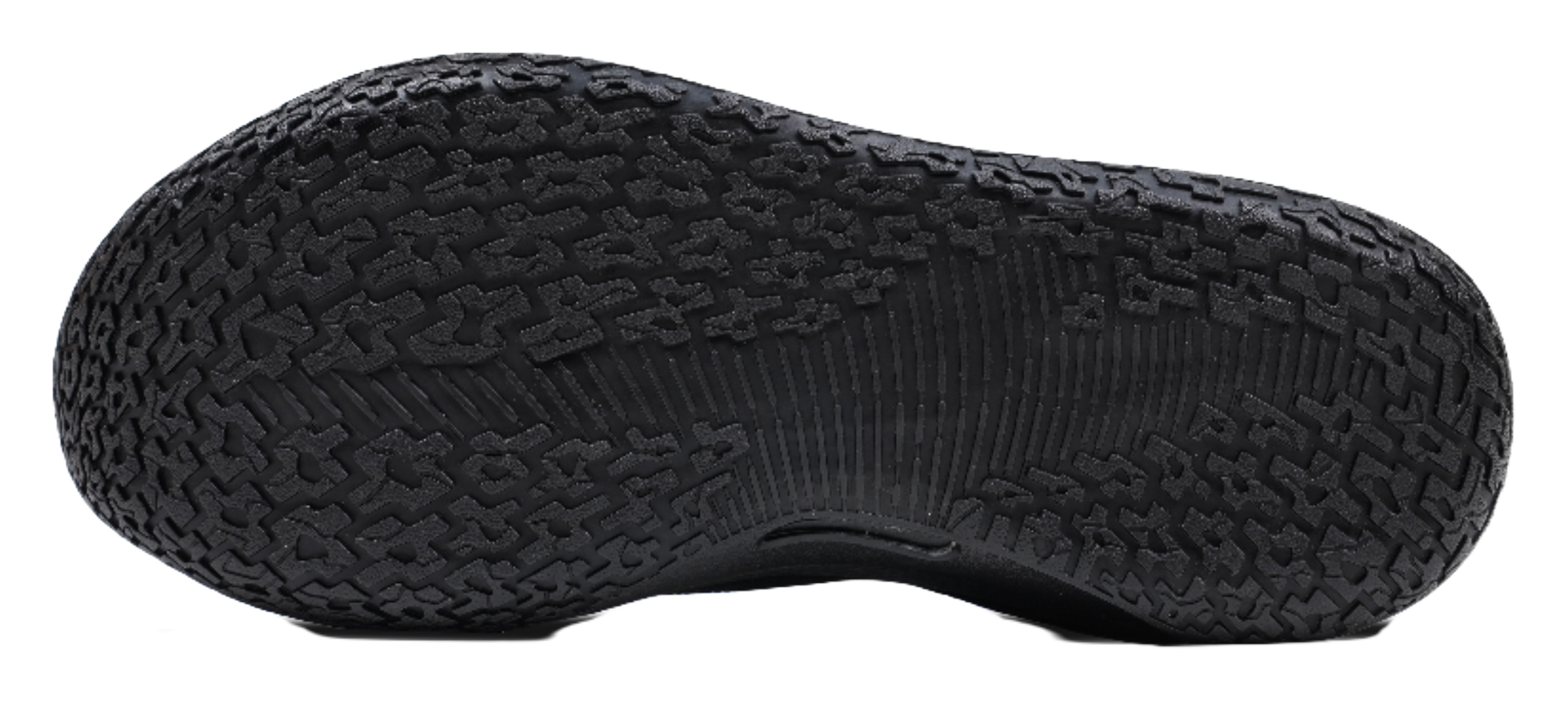 Low-top basketball shoes outsole, black rubber tread with dense grip pattern