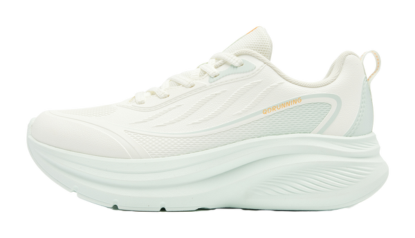 QIAODAN Running Shoes Women's Low top Ivory White, Snow Mist Green 