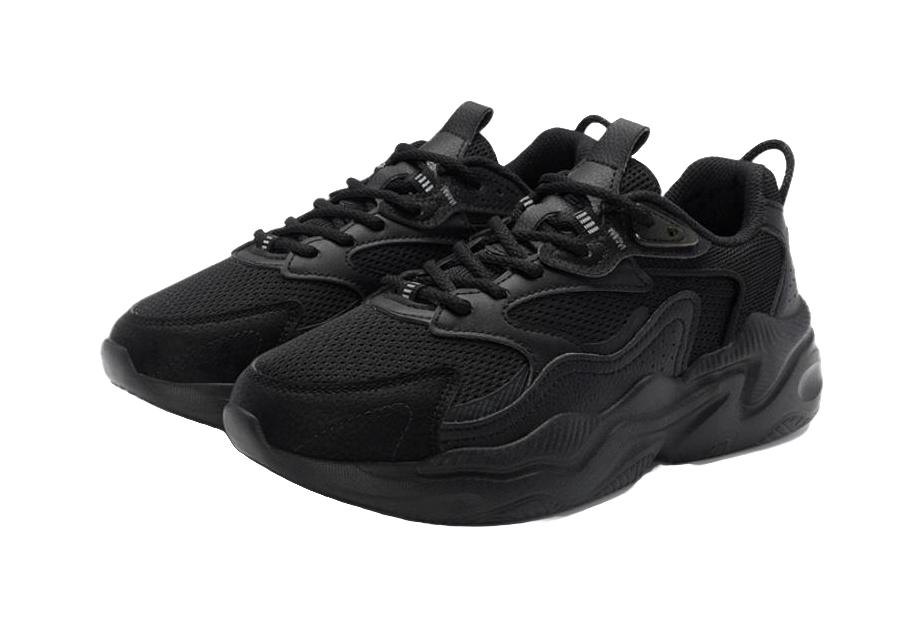 XTEP Sports Life Collection Slip Resistant And Breathable Low top Chunky Sneakers Women's Black 