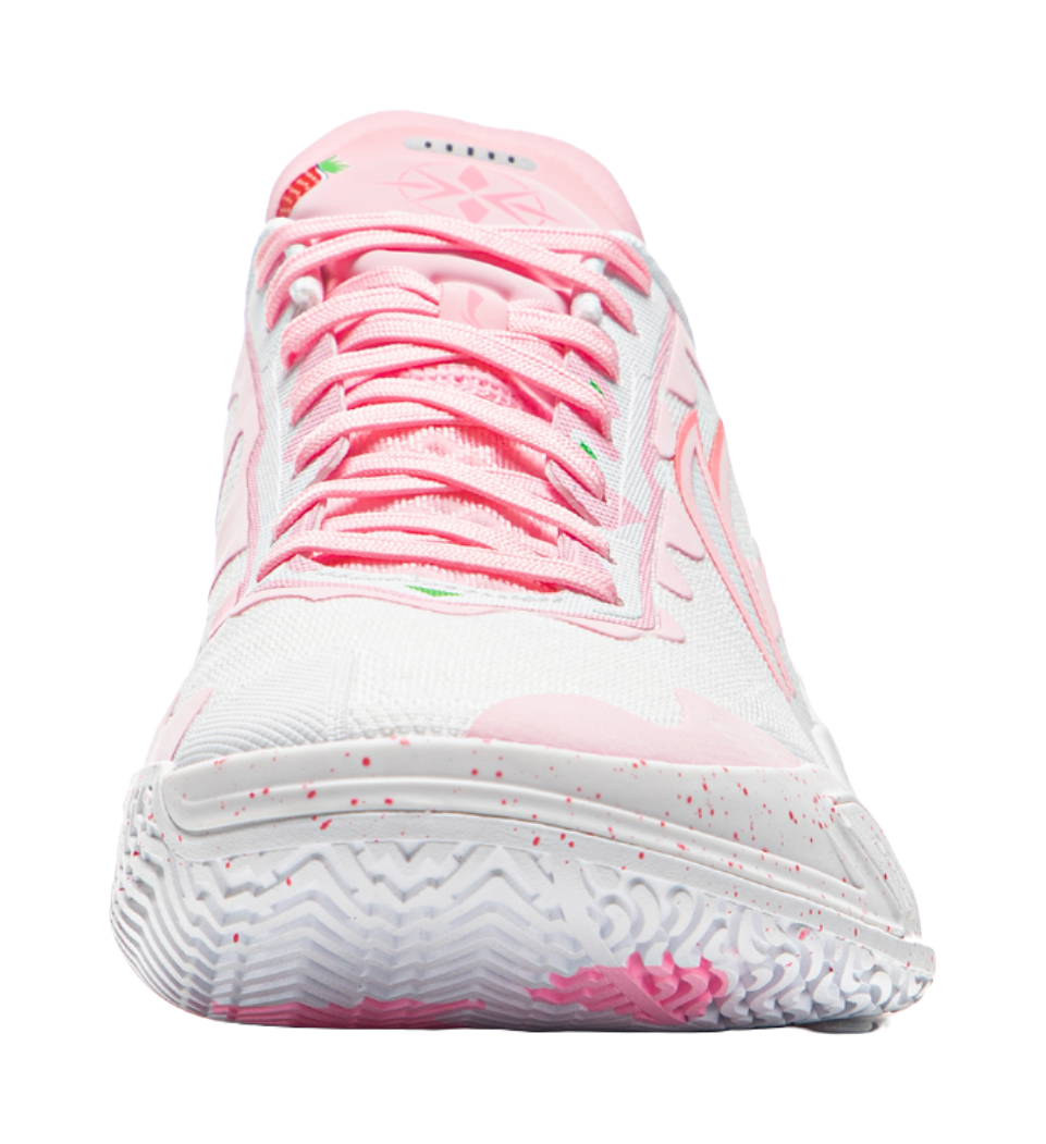 LiNing Knife 5 Slip-Resistant Coverage Lightweight Rebound Low-Top Performance Basketball Shoes Mens White Pink  VJSNEAKER