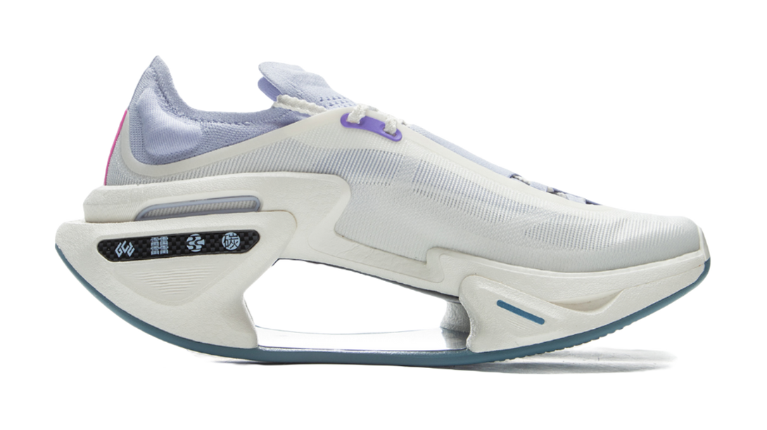 LiNing Shadow 3.0 Cushioning Abrasion Resistant Breathable Rebound Low top Casual Running Shoes Unisex White Purple 