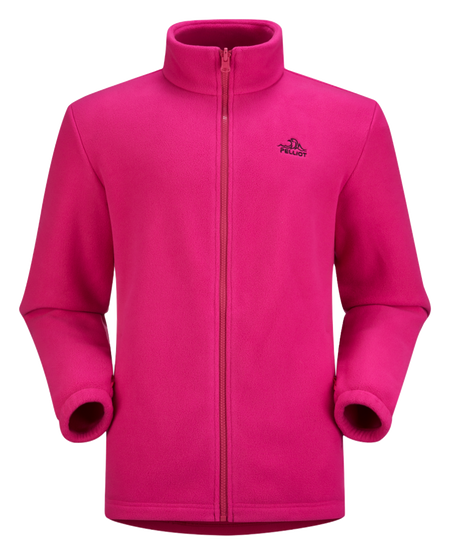 Men's PELLIOT fleece-look windbreaker jacket, fuchsia pink with front zip