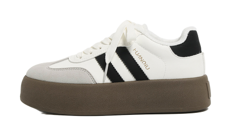 HUANQIU Slip Resistant, Abrasion Resistant, Lightweight, Breathable, Height Increasing Low top Skateboard Shoes Womens  VJSNEAKER