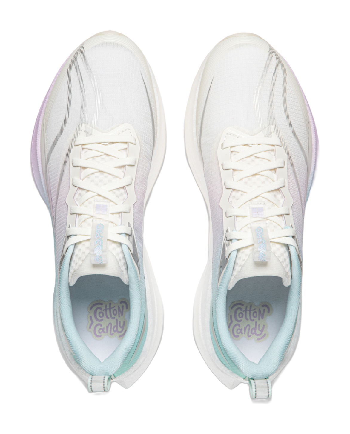 Li-Ning Red Hare 9 Pro shoe, white interior with blue heel lining and lace detail